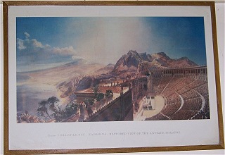 Restored View of the Antique Theatre Taormina, Sicily 